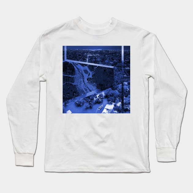 the big blue planet in wetland city collage ecopop urban art Long Sleeve T-Shirt by jorge_lebeau